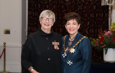 TET chair Gillian Bishop, QSM with the Governor General, Dame Patsy Reddy