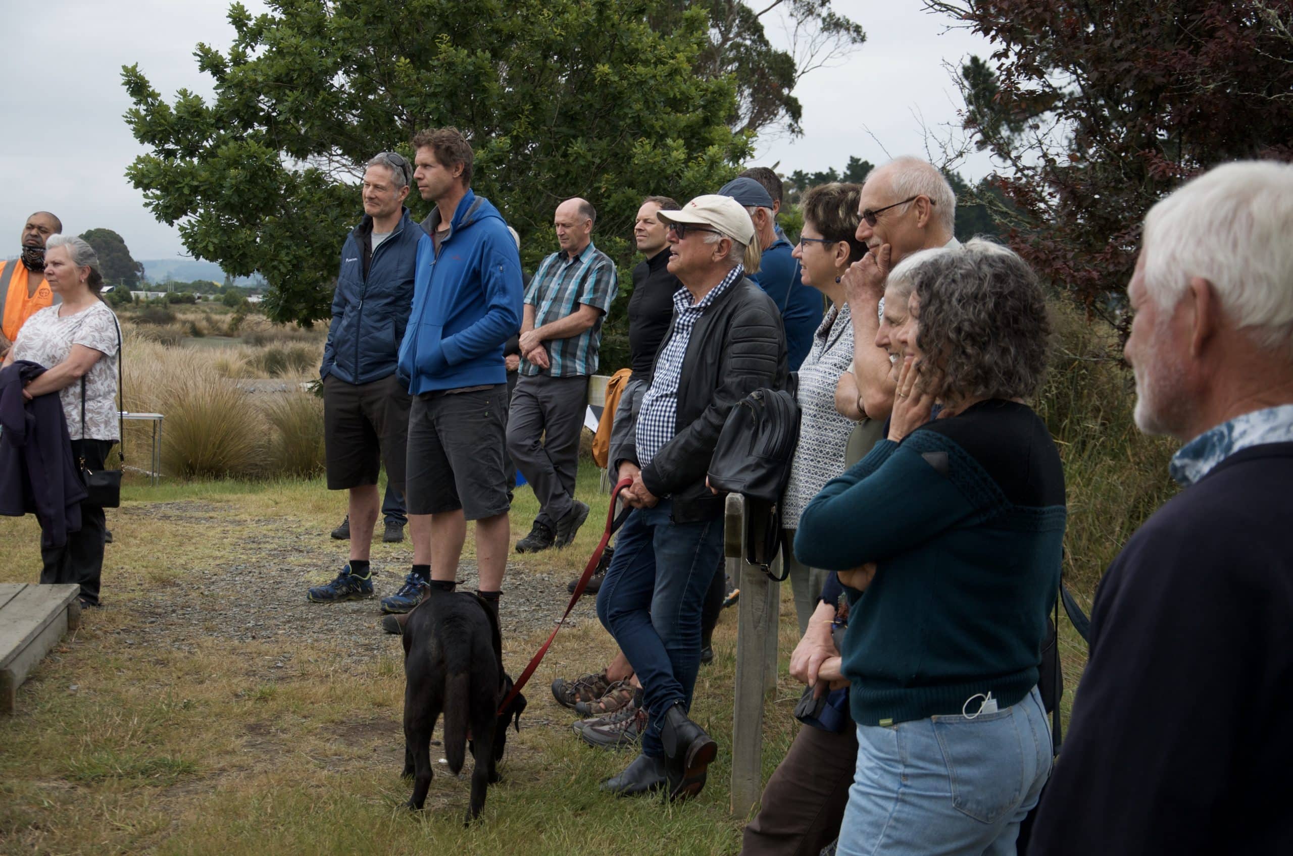 Guests listen at TET's blue carbon Core and Restore project launch, November 2021