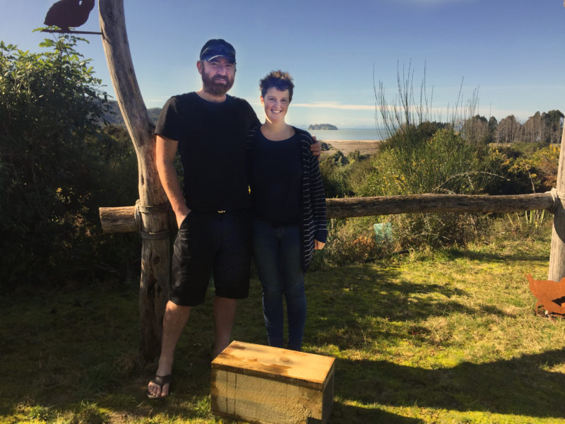 Jared Boscke and Chris Palzer, founders of the Mārahau Halo Trapping Project.