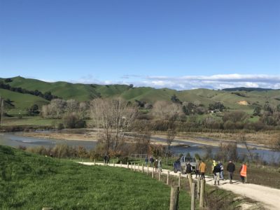 Volunteers participate in a site visit in the Motueka